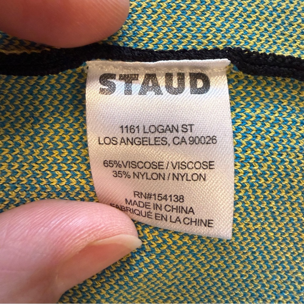 STAUD Multicolor Wave Midi Skirt in Black, Red, Green, Blue, Yellow - Picture 6 of 10